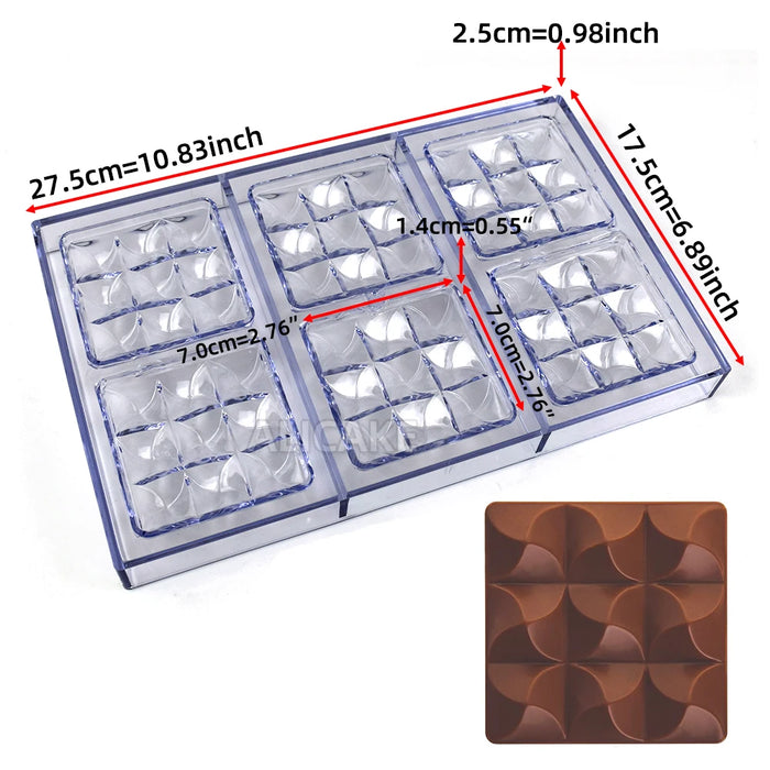 Stampo per cioccolato in policarbonato Stampi professionali per caramelle Bonbon Bar Stampo acrilico Dolciumi Cottura Pasticceria Utensili da forno