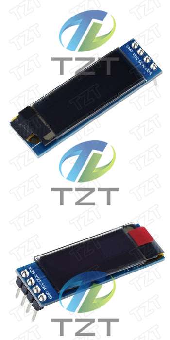 TZT Modulo OLED da 0,91 pollici Bianco/Blu OLED 128X32 OLED Modulo display LCD a LED 0,91 "IIC Comunicare per Arduino ROHS