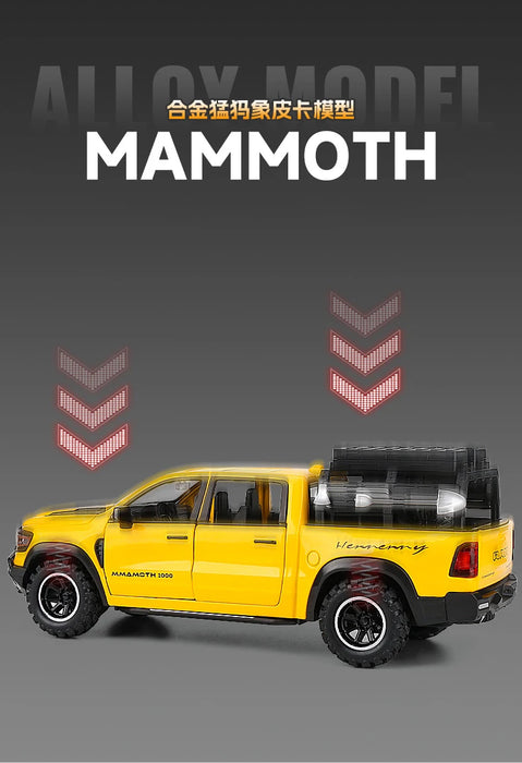 1:32 Dodge RAM 1000 TRX Mammoth Picku Modello di auto in lega Suono e luce Tirare indietro Giocattolo per bambini da collezione Regalo di compleanno