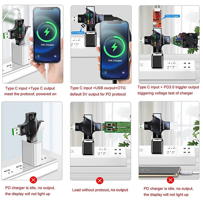 Tester USB 6.5A DC Type-C PD voltmetro digitale Amper Monitor di corrente di tensione amperometro rilevatore banca di alimentazione caricatore misuratore di capacità