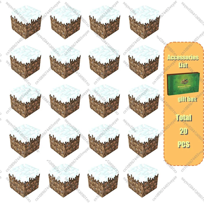 Blocchi magnetici Mine World Set cubo magnetico per ragazzo ragazza bambino età 3+ modello fai da te bambini stelo stelo giocattolo sensoriale regalo