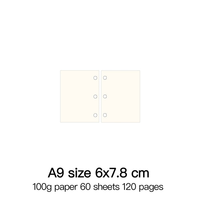 Raccoglitore ad anelli di alta qualità Notebook A5 Personal A6 A7 A8 Dimensioni Inserto Ricariche Sciolto Foglia Spirale Diario Planner Nucleo interno 100g Carta
