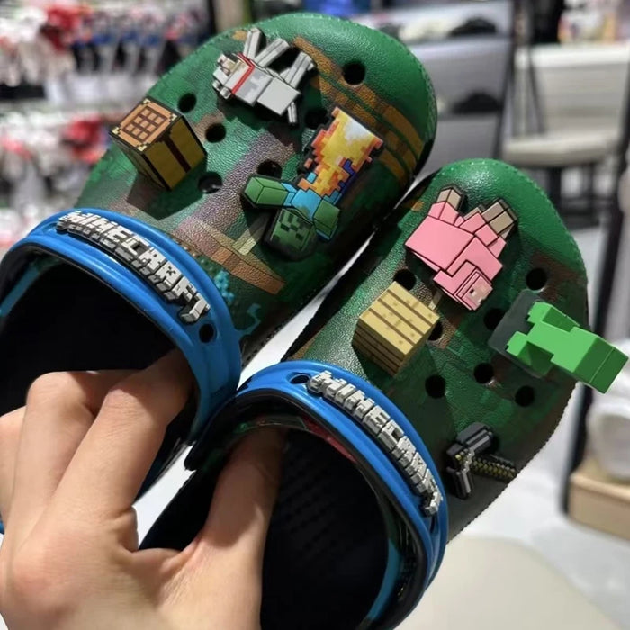 Nuovo My World Anime Gioco Bambini Adulti 3d Scarpe da spiaggia per la casa Pantofole estive Sandali con foro Pantofole Sandali Eva per regalo per bambini