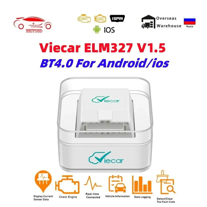Viecar ELM327 V1.5 PIC18F25K80 ODB2 Scanner Strumenti automatici ELM 327 V1 5 Compatibile con Bluetooth 4.0 per IOS OBD 2 OBD2 Diagnostica per auto