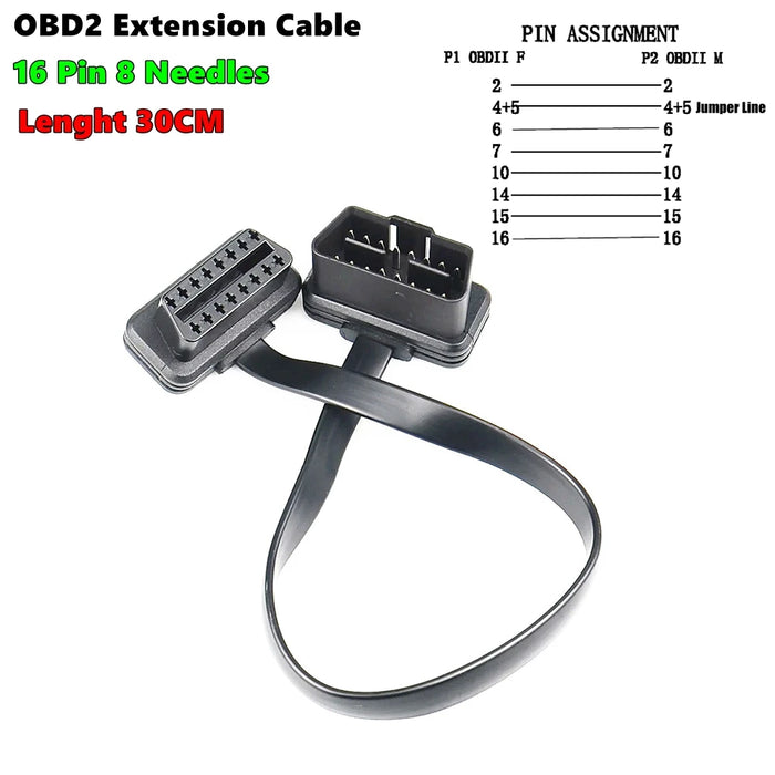 OBD2 16Pin Maschio Connettore Per ELM327 Adattatore di Estensione Cavo OBD OBDII EOBD ODB2 16 Pin OBD 2 Adattatore di Apertura Cavo Femmina