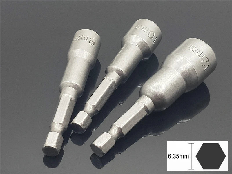 1PC Ugelli a manicotto con esagono incassato Forte set di driver per dadi magnetici Adattatore per punta da trapano Manicotto approvato dal vento Elettrico 6 8 10 13 17 19MM