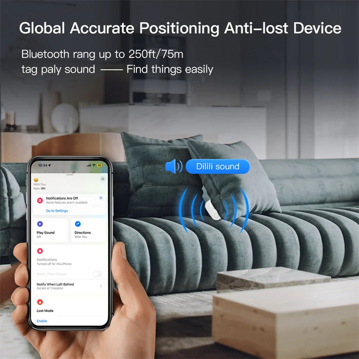 Smart Bluetooth Alarm Tracker funziona con trova la mia APP dispositivo Anti-smarrimento per localizzatore di sostituzione Tag Iphone MFI Rated