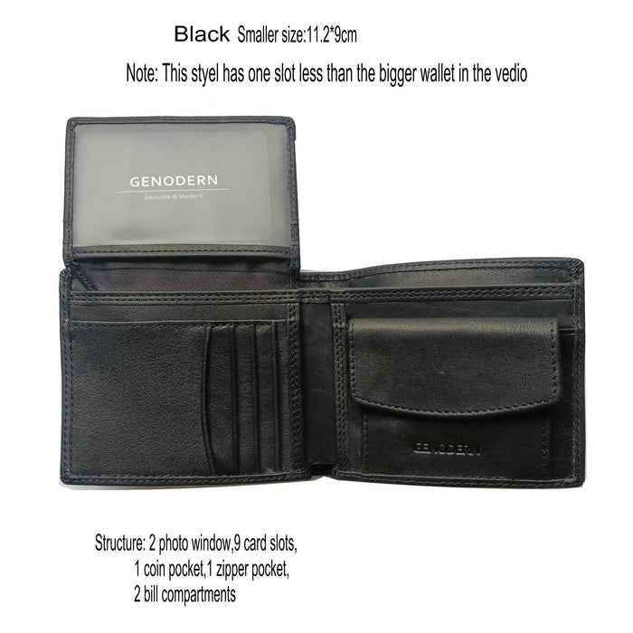 Portafogli da uomo in vera pelle di mucca con tasca portamonete portafoglio da uomo Vintage con blocco RFID portafoglio da uomo in vera pelle con porta carte