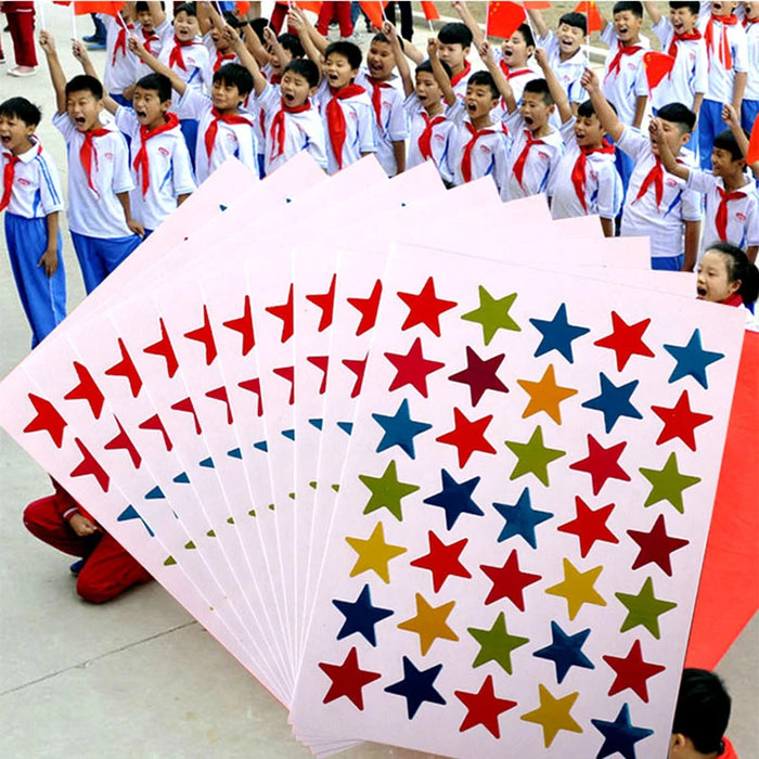 10 fogli/confezione di adesivi glitterati premio placcato oro per bambini Etichetta di elogio per madre insegnante Premio Adesivo amore stella a cinque punte