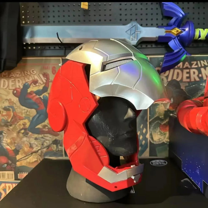 2025 New Iron Man Helmet Mk5 Jarvis Helmet Luminous Manual Opening And Closing Wearable Cool Children'S Cosplay Mask Toy Gift