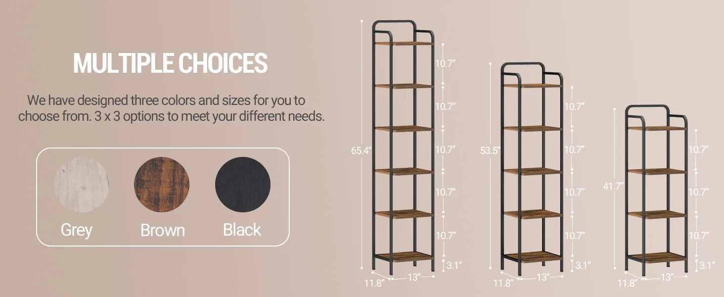 Libreria, Scaffale, Scaffale Autoportante, Libreria Sottile, Scaffale Angolare Industriale, Scaffale Sottile per Ufficio Domestico, Soggiorno, Camera da Letto