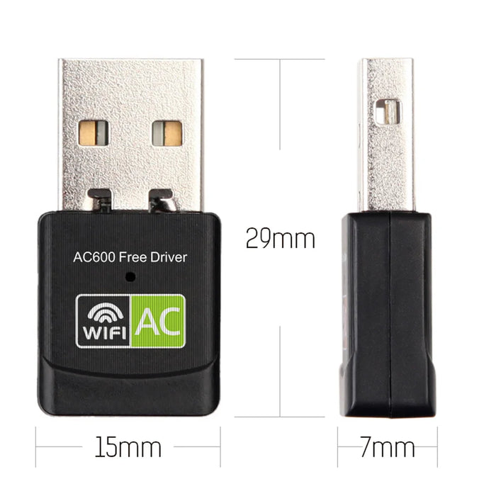 Adattatore WiFi Dual-band da 600Mbps Antenna USB 2.4g 5GHz adattatore Wifi USB adattatore per scheda di rete Wireless Wifi