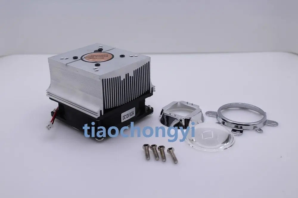 Ventola di raffreddamento del dissipatore di calore in alluminio LED da 100 W + obiettivo da 60 gradi 90 gradi 120 gradi 44 mm + staffa riflettente