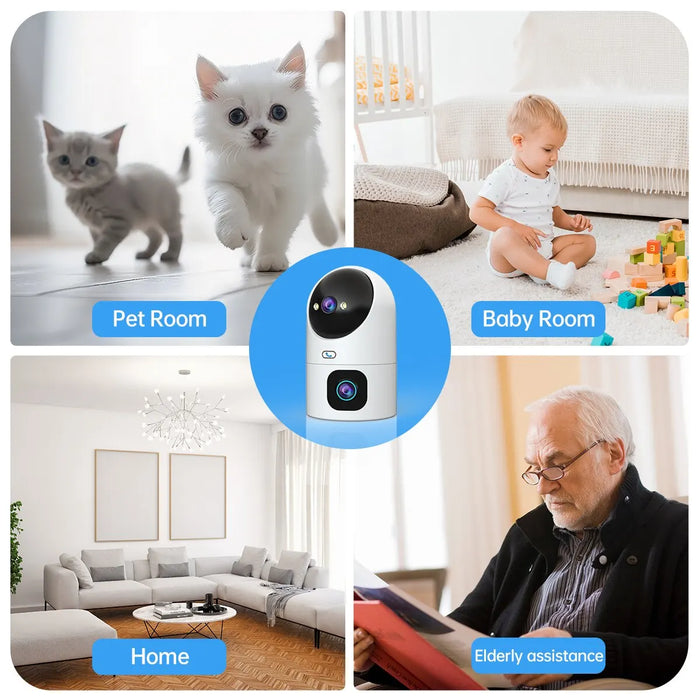 JOOAN 4K PTZ IP Camera 10X Zoom Dual Lens Auto Tracking WiFi CCTV Camera Color Night Home Baby Monitor videosorveglianza