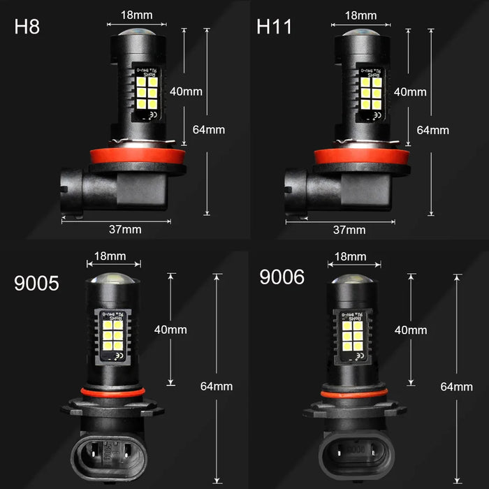 2 pz H8 H11 Led HB4 9006 HB3 9005 fendinebbia lampadina 3030SMD 1200LM 6000K bianco Auto guida lampada da corsa Auto Led luce 12V 24V