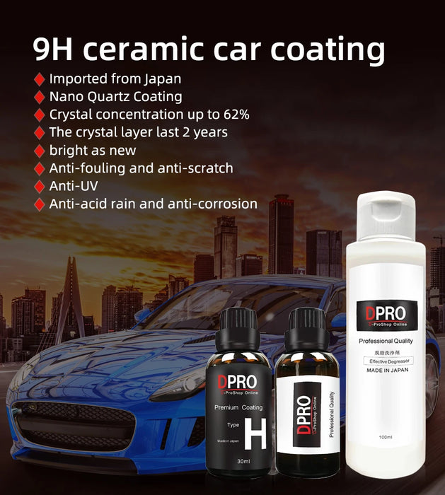 Dpro 9H Rivestimento per auto in ceramica Vetro liquido Impermeabile Nano Ceramica Vernice Cura Anti-graffio Idrofobico Kit di lucidatura per dettagli auto