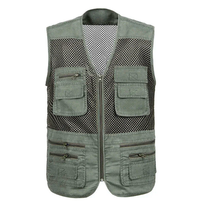 2021 uomo multi-tasca gilet classico maschio senza maniche scarico solido cappotto gilet da lavoro fotografo tattico gilet in rete giacca