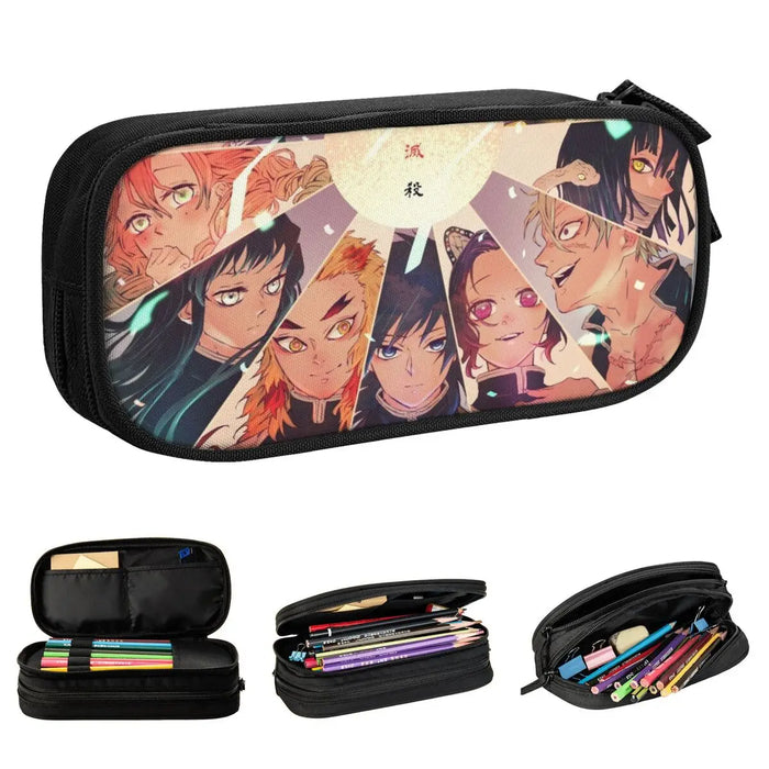 The Great Hashiras Of Demon Slayer Pencil Case Classic Pen Bags studente Large Storage studenti regali per la scuola Pencilcases