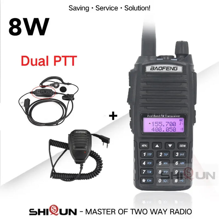 Aggiornamento BaoFeng UV-82 8W Opzionale 5W Baofeng UV 82 Walkie Talkie 10 KM Baofeng 8W Ham Radio 10KM Dual PTT 82HP UV-9R GT-3TP UV-5R