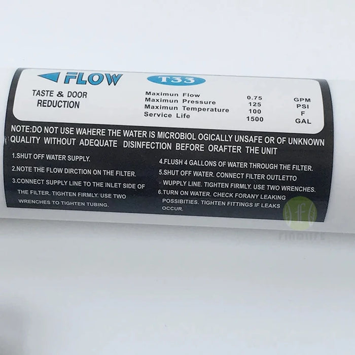 Collegamento rapido da 10 pollici T33 con 2 pezzi di raccordo Depuratore d'acqua COCONTO IN LINEA Cartuccia FILTRO ACQUA in carbonio OSMOSIS REVERSE
