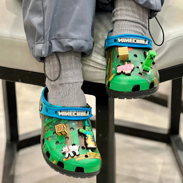 Nuovo My World Anime Gioco Bambini Adulti 3d Scarpe da spiaggia per la casa Pantofole estive Sandali con foro Pantofole Sandali Eva per regalo per bambini