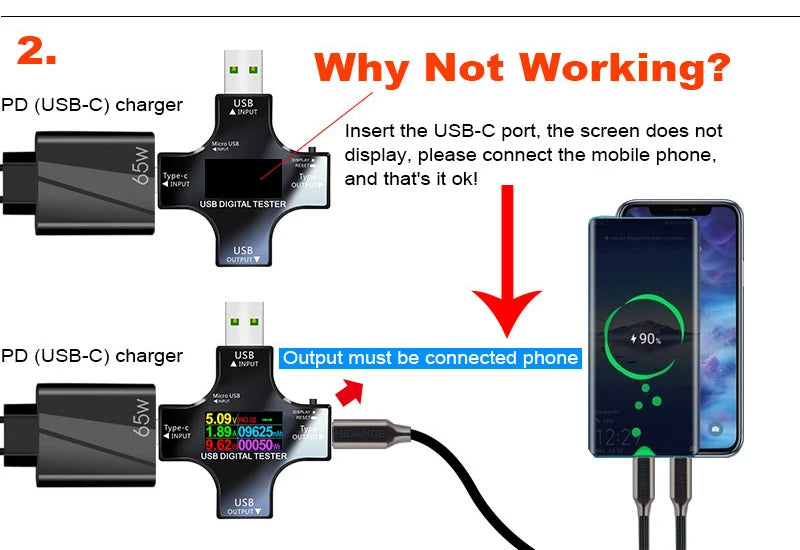 Tester USB 6.5A DC Type-C PD voltmetro digitale Amper Monitor di corrente di tensione amperometro rilevatore banca di alimentazione caricatore misuratore di capacità