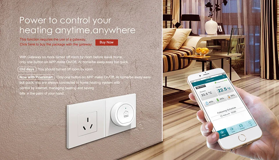 Termostato per riscaldamento WiFi wireless POER Termoregolatore intelligente regolatore di temperatura digitale per caldaia a gas pavimento caldo con Alexa