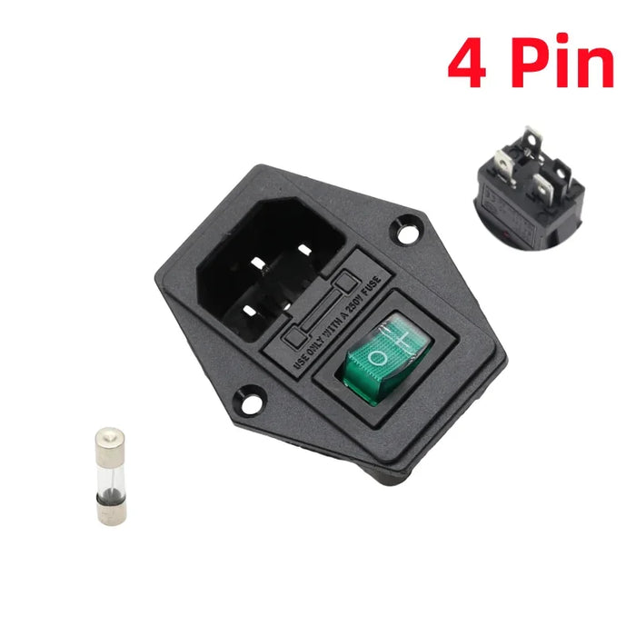 1 Pz AC-01A interruttore a bilanciere di alimentazione con fusibile IEC 3 pin 320 C14 prese di alimentazione interruttori connettore spina 10A 250 V