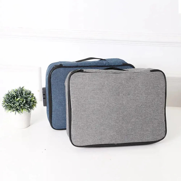 Borsa portadocumenti a 2 strati organizzatore di File impermeabile multifunzionale borsa portaoggetti di grande capacità con blocco Password