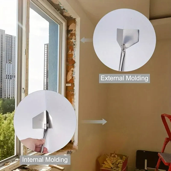 4 pezzi strumenti di costruzione coltello per stucco in acciaio inossidabile raschietti per cartongesso utensile manuale per raschiare l'angolo interno esterno estrattore Yin Yang