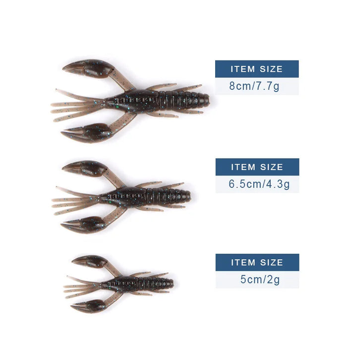 Manometro 50mm 65mm 80mm doglivecraw esche da pesca Craws gamberetti richiamo morbido esche da pesca Wobblers Bass Lures Silicone morbido