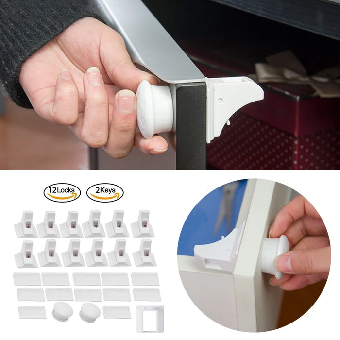 Limitatore di serratura di sicurezza per bambini magnetico protezione per bambini serratura di sicurezza per bambini serratura invisibile porta dell'armadio con chiusura del cassetto di sicurezza per bambini