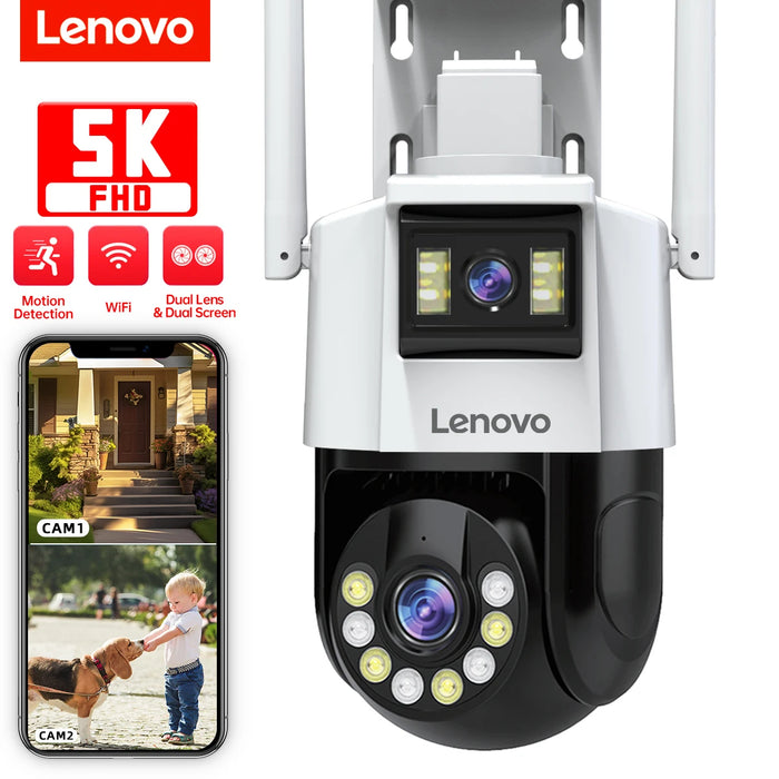 Lenovo 3MP 5MP PTZ WIFI IP Camera Audio CCTV sorveglianza Smart Home Outdoor 4X Zoom digitale visione notturna a colori impermeabile