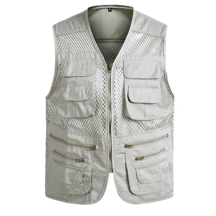 2021 uomo multi-tasca gilet classico maschio senza maniche scarico solido cappotto gilet da lavoro fotografo tattico gilet in rete giacca
