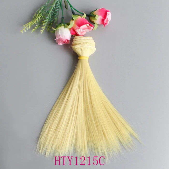 1 pz Capelli della bambola 15 cm 25 cm Rosa Giallo Viola Verde Blu Colore Parrucche per bambole diritte per accessori fai da te fatti a mano russi