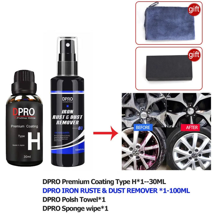 Dpro 9H Rivestimento per auto in ceramica Vetro liquido Impermeabile Nano Ceramica Vernice Cura Anti-graffio Idrofobico Kit di lucidatura per dettagli auto