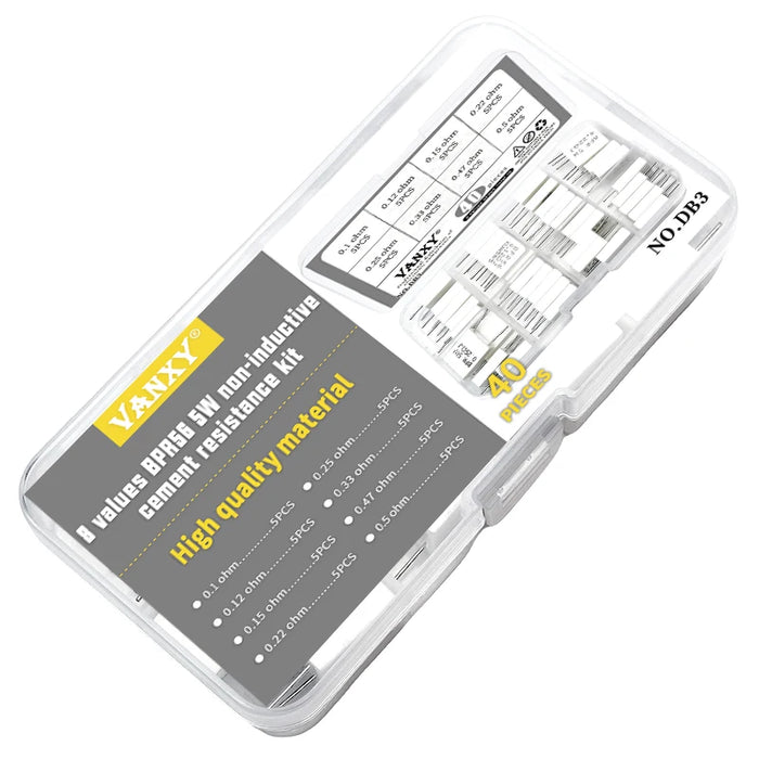 10pcs BPR56 5W 0.001 0.1 0.15 0.22 0.25 0.33 0.5 ohm Non-induttiva Resistenza di Cemento Ceramico 0.1R 0.15R 0.22R 0.25R 0.33R 0.5R