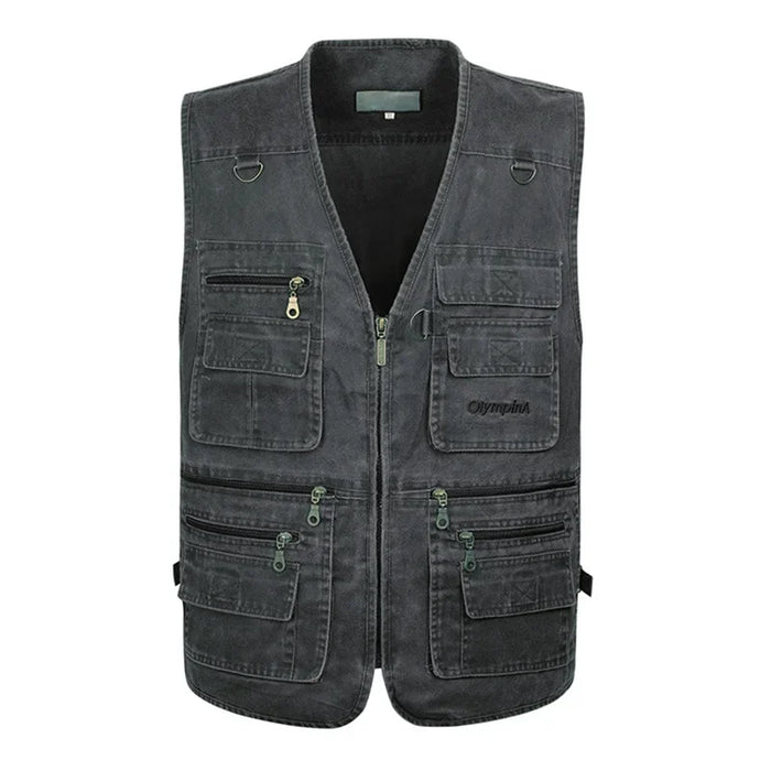 8XL 9XL 10XL Nuovo maschio Casual Estate Gilet senza maniche in cotone di grandi dimensioni con molte 16 tasche Gilet fotografico multitasche da uomo