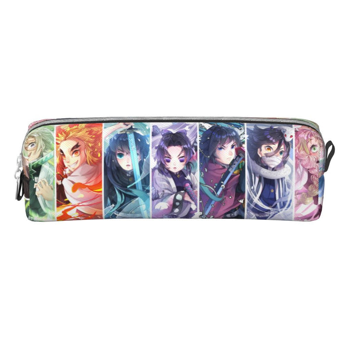 Demon Sayer Kamado Nezuko astuccio Kochou Shinobu astuccio portapenne per studenti borse di grande capacità cancelleria per ufficio con cerniera
