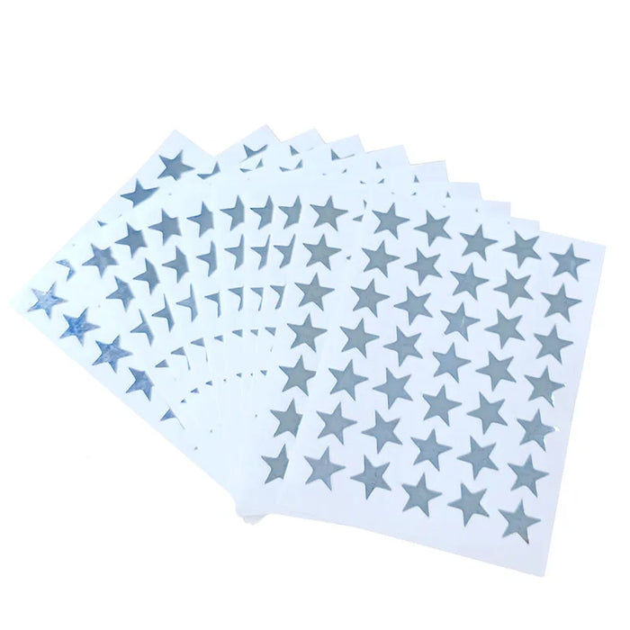 10 fogli/confezione di adesivi glitterati premio placcato oro per bambini Etichetta di elogio per madre insegnante Premio Adesivo amore stella a cinque punte