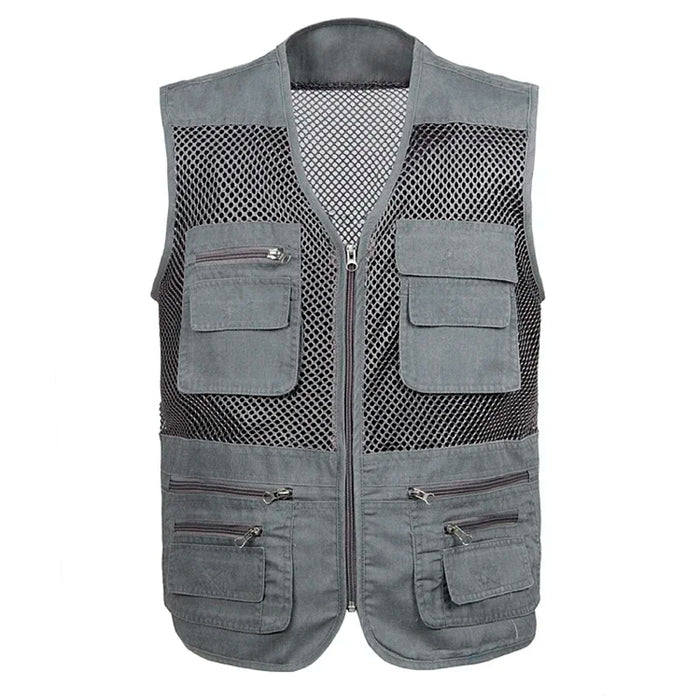 2021 uomo multi-tasca gilet classico maschio senza maniche scarico solido cappotto gilet da lavoro fotografo tattico gilet in rete giacca