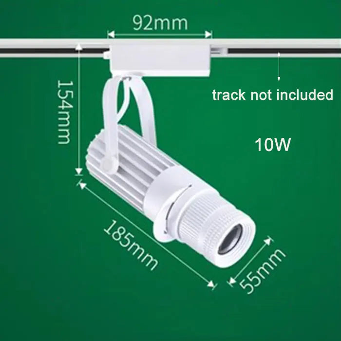 Faretti zoom da palcoscenico per teatro, luci a binario per proiettore con logo con messa a fuoco a LED, luci Gobo industriali per matrimoni in negozi di ristoranti aziendali