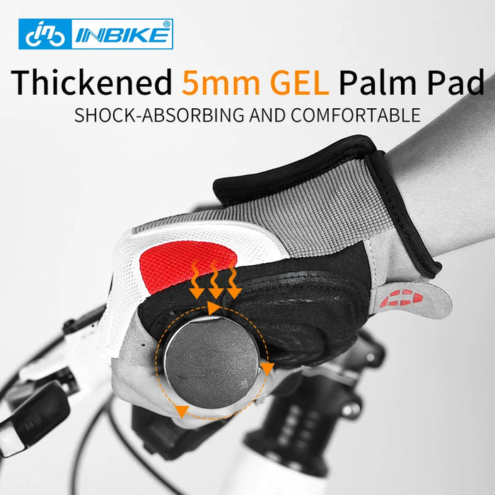 INBIKE GEL Pad antiurto Guanti da ciclismo Mezze dita Guanti sportivi Uomo Donna Estate Bicicletta Palestra Guanti fitness Guanti MTB IF239