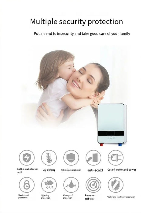 2025 Riscaldamento bagno istantaneo riscaldatore a temperatura costante cucina acqua calda doccia acqua scaldabagno elettrico 6500W nuovo