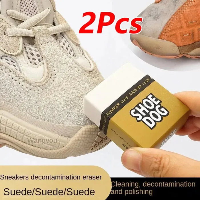 2 pezzi scarpe gomma portatile pelle scamosciata pelle di pecora pelle opaca tessuto cura scarpe pulizia pelle detergente blocco di gomma spazzola per scarpe