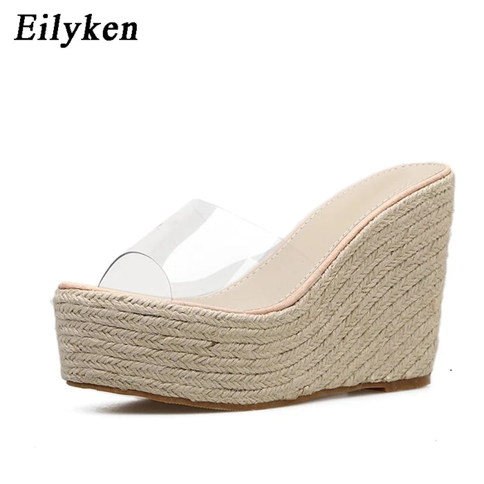 Eilyken Summer Fashion PVC Jelly zeppe piattaforma pantofole da donna sandali scarpe Casual taglia 34-40