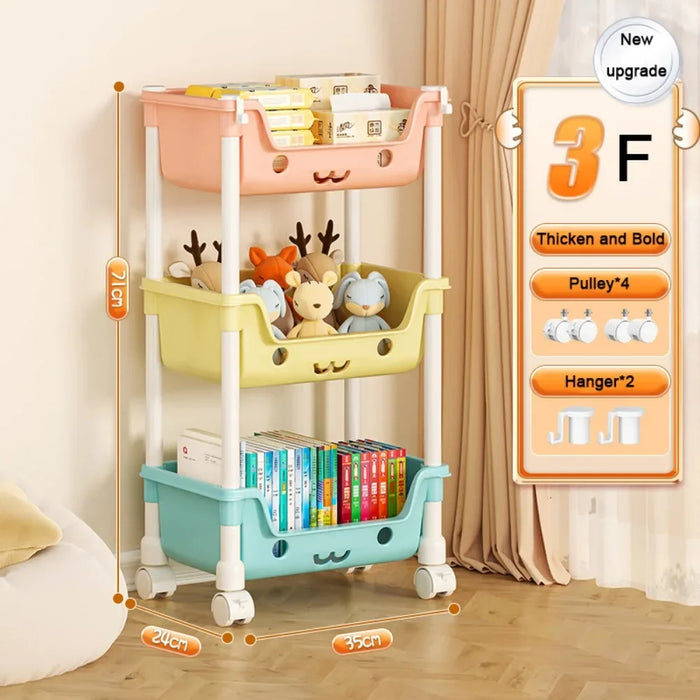 Carrello portaoggetti per giocattoli scaffale per Snack scaffale per bambini organizzatore di stoccaggio accessori per il bagno armadio organizzatore portaoggetti da cucina