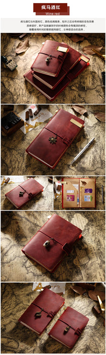 Moterm Vendita Calda 100% Genuino Notebook In Pelle Fatta A Mano Vintage Pelle Bovina Diario Ufficiale Sketchbook Planner TN Copertura Del Notebook Da Viaggio