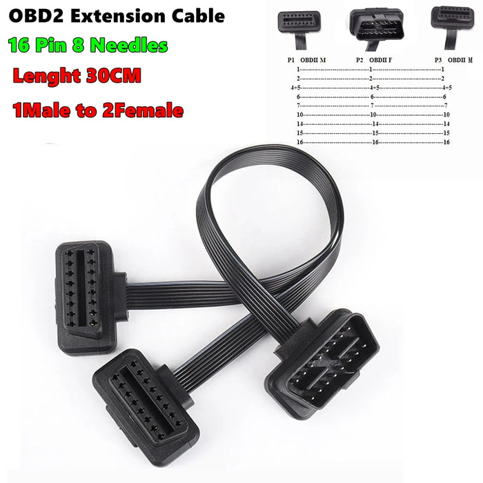 OBD2 16Pin Maschio Connettore Per ELM327 Adattatore di Estensione Cavo OBD OBDII EOBD ODB2 16 Pin OBD 2 Adattatore di Apertura Cavo Femmina