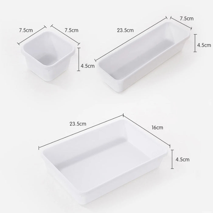 8 pz/set cassetti regolabili Organizer Box vassoi Make Up cosmetici articoli vari divisore supporto cucina bagno armadio portagioie